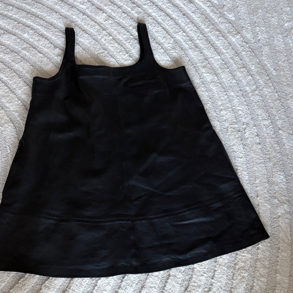 COS Black soft leather dress